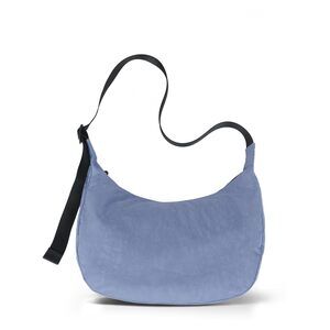 3796 Large Nylon Crossbody Crescent Bag: Cashmere Blue Slouchy Style